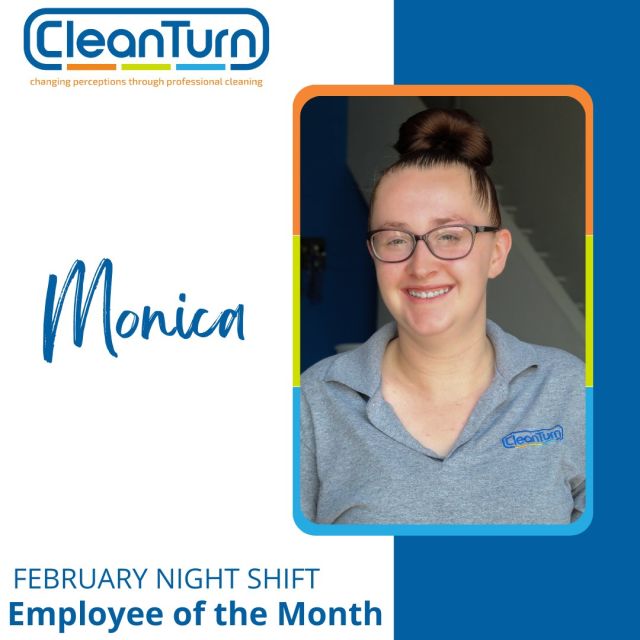 🎉CONGRATULATIONS!🎉 
Monica is the Night Shift Employee of the Month!

Monica is always a pleasure to be around and she can always put a smile on your face. She has grown tremendously in the last month. She is, and always has been, committed to CleanTurn. She arrives early every day and is ready to serve our customers professionally, and by doing so, she is embracing the opportunity. It has been a pleasure to stand beside her and watch her grow professionally and personally.
.
.
.
.
#cleaningcompany #columbuscompany #locallyowned #centralohio #fairchanceemployer #changingperceptions #cleanturnway #nowhiring #commercialcleaning #janitorialservices #columbusohio #columbus #ohio #cbus #lifeincbus #onlyincbus #columbusoh #fairchance #secondchances #socialimpact #supportiveemployer #felonfriendly #smallbusiness #cleaning #cleaningtips #shatteringthemyth #shatterthemyth #movingforward #reentry #emplyeeofthemonth