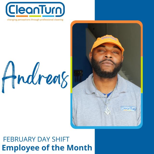 🎉CONGRATULATIONS!🎉 
Andreas is the Day Shift Employee of the Month!

Andreas always goes above and beyond to ensure our customers are happy. He embraces opportunities by taking feedback to grow and continues to grow professionally and personally. He has been putting in the hard work to be a better person for himself and for his CleanTurn family. Everyone on the team looks to Andreas as an example of what they can accomplish. It is an honor to coach and work alongside Andreas. 
.
.
.
#cleaningcompany #columbuscompany #locallyowned #centralohio #fairchanceemployer #changingperceptions #cleanturnway #nowhiring #commercialcleaning #janitorialservices #columbusohio #columbus #ohio #cbus #lifeincbus #onlyincbus #columbusoh #fairchance #secondchances #socialimpact #supportiveemployer #felonfriendly #smallbusiness #cleaning #cleaningtips #shatteringthemyth #shatterthemyth #movingforward #reentry #emplyeeofthemonth